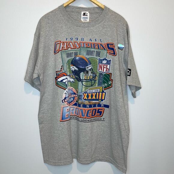 NEW Vintage 1998 NFL Denver Broncos Super Bowl XXXIII Starter T-Shirt XL - Picture 2 of 7